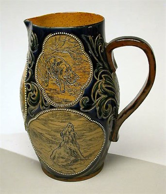 Lot 226 - Royal Doulton Pottery Pitcher Decorated by...