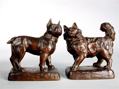 Lot 706 - Pair of Bronze Bookends In the form of a cat...