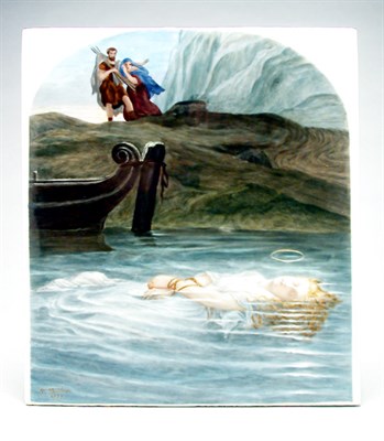 Lot 635 - German Porcelain Plaque Depicting a bound...