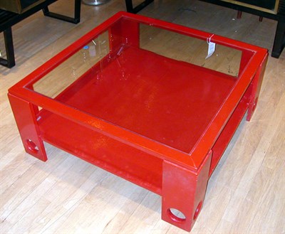 Lot 100 - Painted Wood and Glass Low Table Designed by...