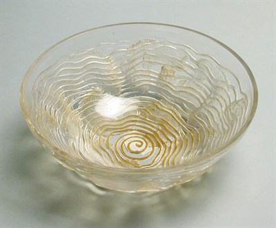 Lot 199 - Lalique Molded Glass Dauphins Bowl In frosted...