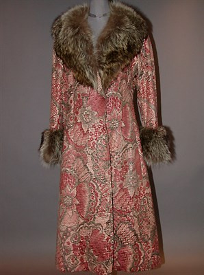 Lot 204 - Bill Blass Fur Trimmed Silk Coat American,...