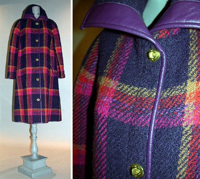 Lot 88 - Bonnie Cashin Plaid Mohair Coat American,...