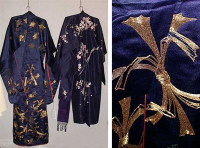 Lot 522 - Two Embroidered Kimonos Japanese, early 20th...