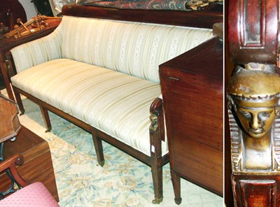 Lot 209 - Empire Style Gilt-Metal Mounted Upholstered...