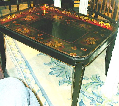 Lot 191 - Regency Style Tole Painted Tray Table