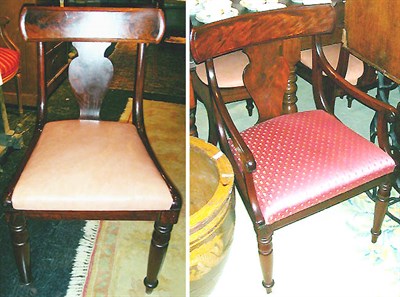 Lot 203 - Set of Eight William IV Upholstered Mahogany...