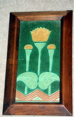 Lot 216 - Owens Pottery Plaque Depicting stylized...