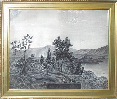 Lot 227 - Grisaille Sandpaper Drawing 19th Century...