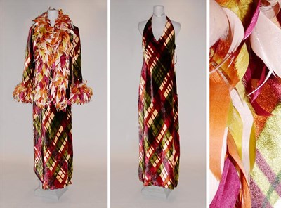Lot 201 - Bill Blass Plaid Velvet Ensemble American,...