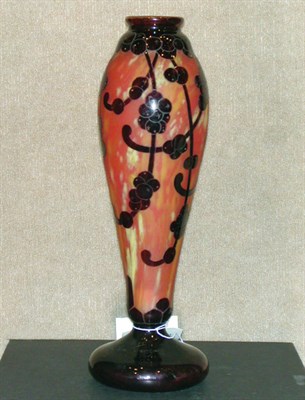 Lot 186 - Le Verre Francais Cameo Glass Vase Of tall...