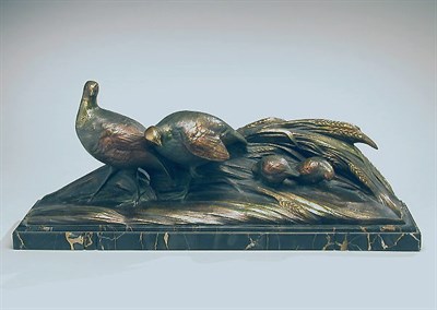 Lot 429 - Art Deco Bronze Group Depicting a family of...
