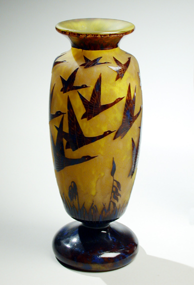 Lot 184 - Le Verre Francais Cameo Glass Vase Of footed...