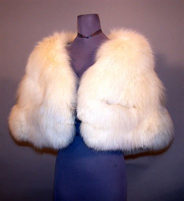 Lot 37 - White Fox Shrug Elbow length, front pockets....