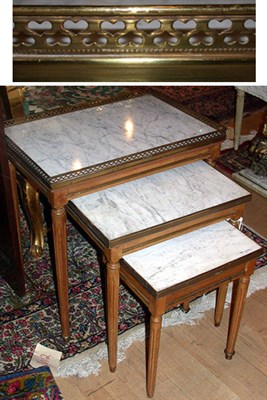 Lot 373 - Nest of Three Louis XVI Style Fruitwood Tables...