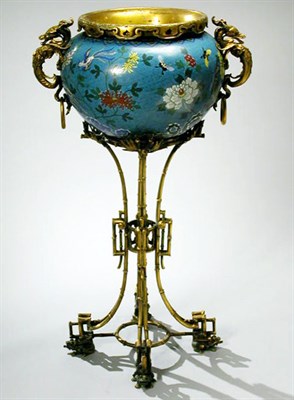 Lot 580 - French Gilt-Bronze Mounted Chinese Cloisonne...