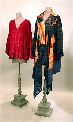 Lot 39 - Two Velvet Jackets The first rose red embossed...