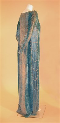 Lot 51 - Fortuny Stenciled Velvet Medieval Gown Italian,...