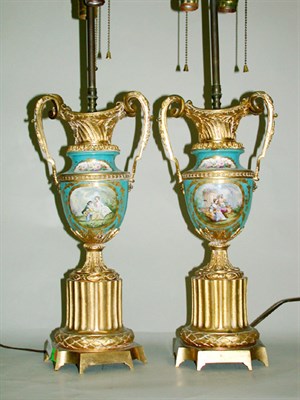 Lot 446 - Pair of Louis XVI Style Gilt-Bronze Mounted...