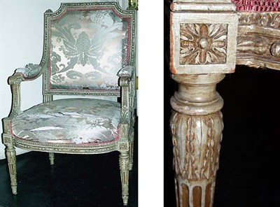 Lot 247 - Pair of Louis XVI Style Painted and...