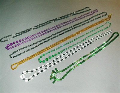 Lot 367 - Group of Seven Sparking Necklaces Each long,...