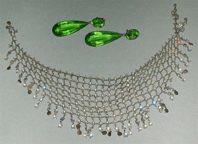 Lot 375 - Two Pieces Art Deco Jewelry Comprising a pair...