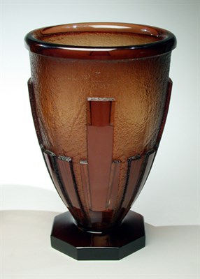 Lot 188 - Daum Nancy Glass Vase Of flaring cylindrical...
