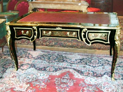 Lot 677 - Boulle Style Bureau Plat The shaped...