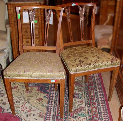 Lot 431 - Pair of Neoclassical Style Fruitwood Side Chairs
