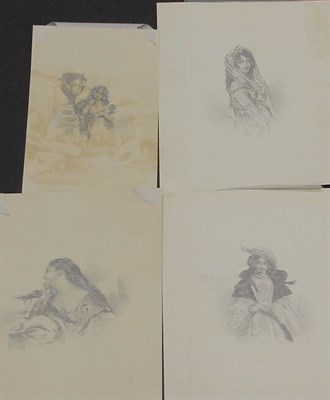 Lot 38 - British School 19th Century ELEGANT LADIES:...