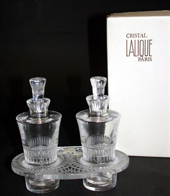 Lot 173 - Cristal Lalique Perfume Set Comprising two...