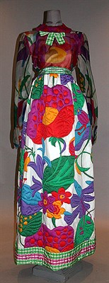 Lot 148 - Geoffrey Beene Quilted Floral Evening Gown...