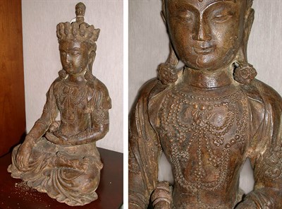 Lot 528 - Chinese Cast Iron Figure Of eleven-headed...
