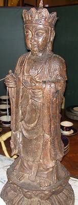 Lot 323 - Chinese Cast Iron Figure Of a crowned Buddha.