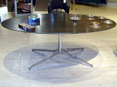 Lot 122 - Chrome and Wood Conference Table Designed by...