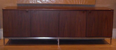 Lot 133 - Chrome and Walnut Credenza Knoll The...