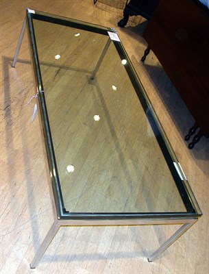 Lot 131 - Knoll Chrome and Glass Coffee Table Height 16...