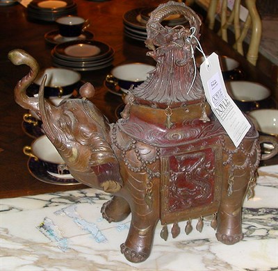 Lot 322 - Japanese Bronze Model Of a caparisoned elephant.