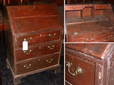 Lot 435 - American Stained Pine Slant-Front Desk 19th...