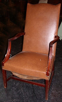 Lot 325 - Federal Style Mahogany Lolling Chair The...