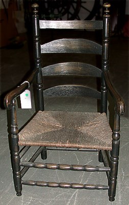 Lot 315 - Turned Ladder Back Armchair New England, late...