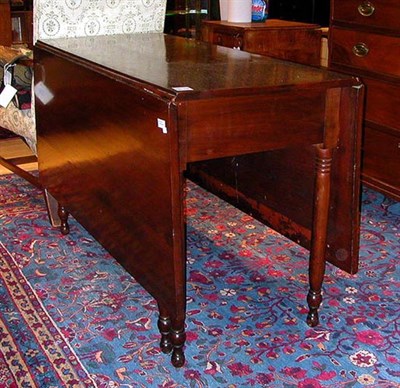 Lot 443 - Late Federal Cherry Drop-Leaf Table 19th...