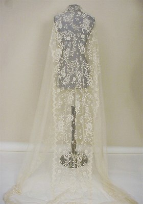 Lot 502 - Cathedral Length Wedding Veil Belgian, early...