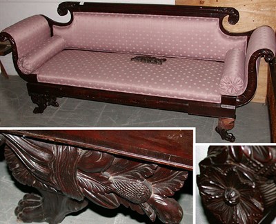 Lot 251 - Classical Mahogany Sofa The scrolled and...