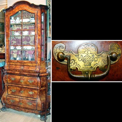 Lot 581 - Dutch Baroque Style Burl-Wood Cabinet