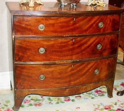 Lot 554 - George III Style Mahogany Bow-Front Chest of...