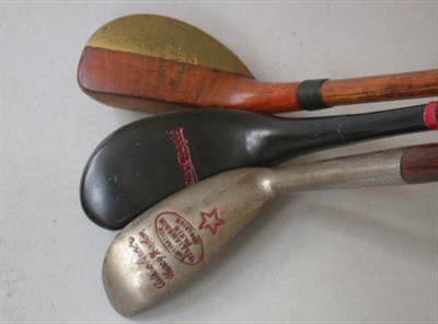 Lot 450 - A Gibson Brown/Vardon iron head putter; a...