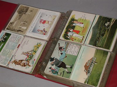 Lot 529 - A postcard album containing 140 postcards,...