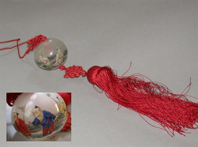 Lot 492 - A 19th century Chinese reverse painted glass...