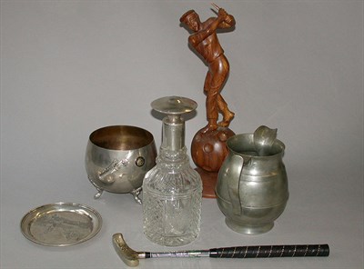 Lot 515 - A sterling dish etched Donald Ross playing at...